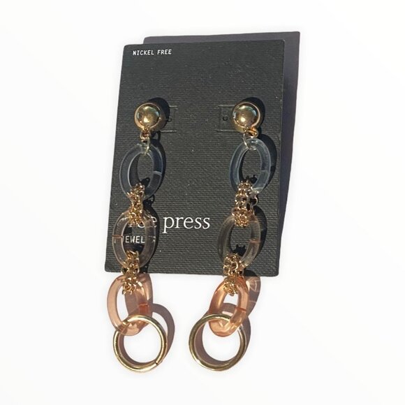 NWT Nordstrom Free Press Statement Earrings Dangle Drop Hoop Bohemian New Boho - Picture 3 of 7